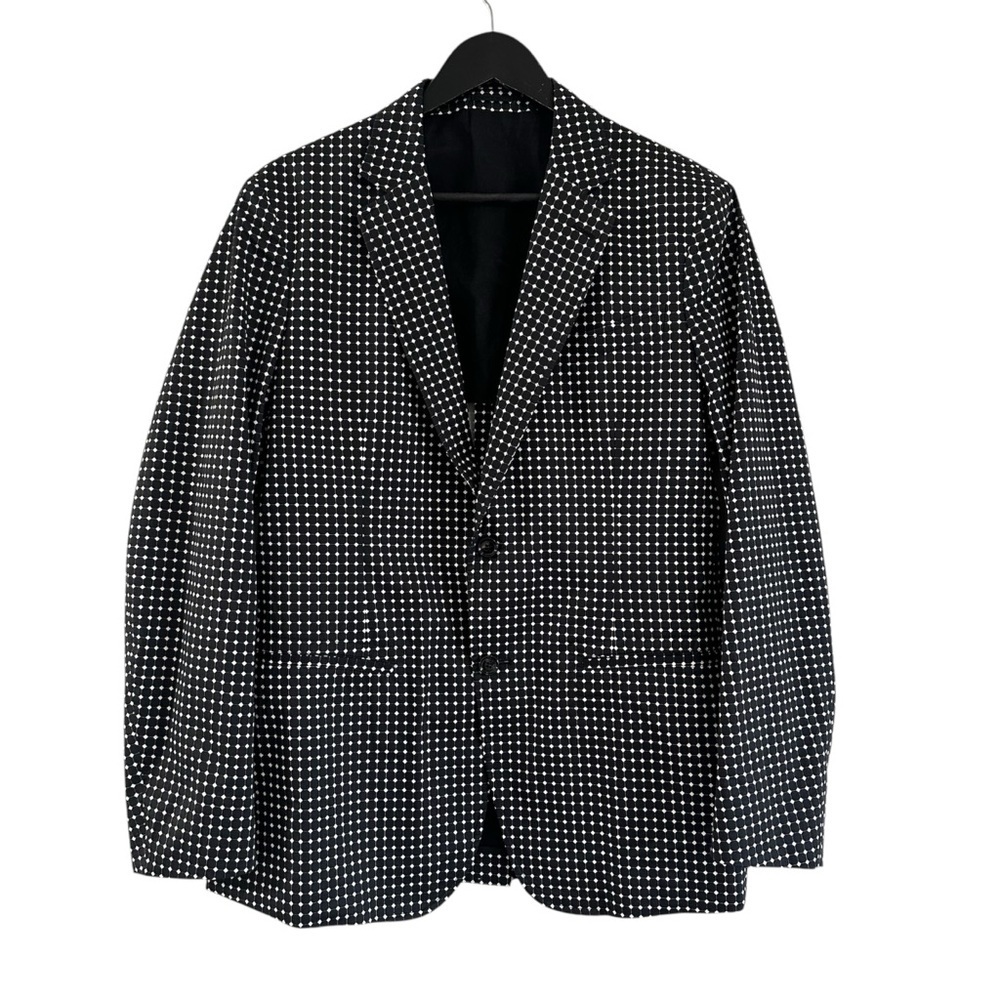 Alexander McQueen Black and White Diamond Patterned Blazer Jacket Size IT50